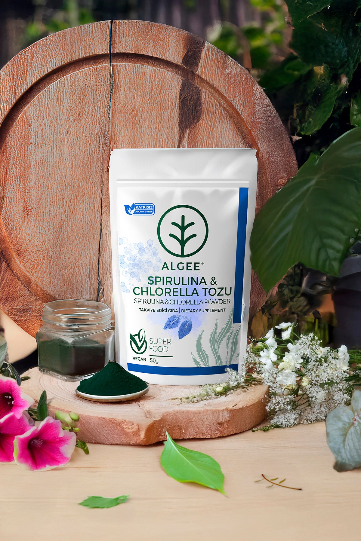 Spirulina & Chlorella Tozu 50g | Süper Gıda Karışımı – Katkısız & Vegan | ALGEE®