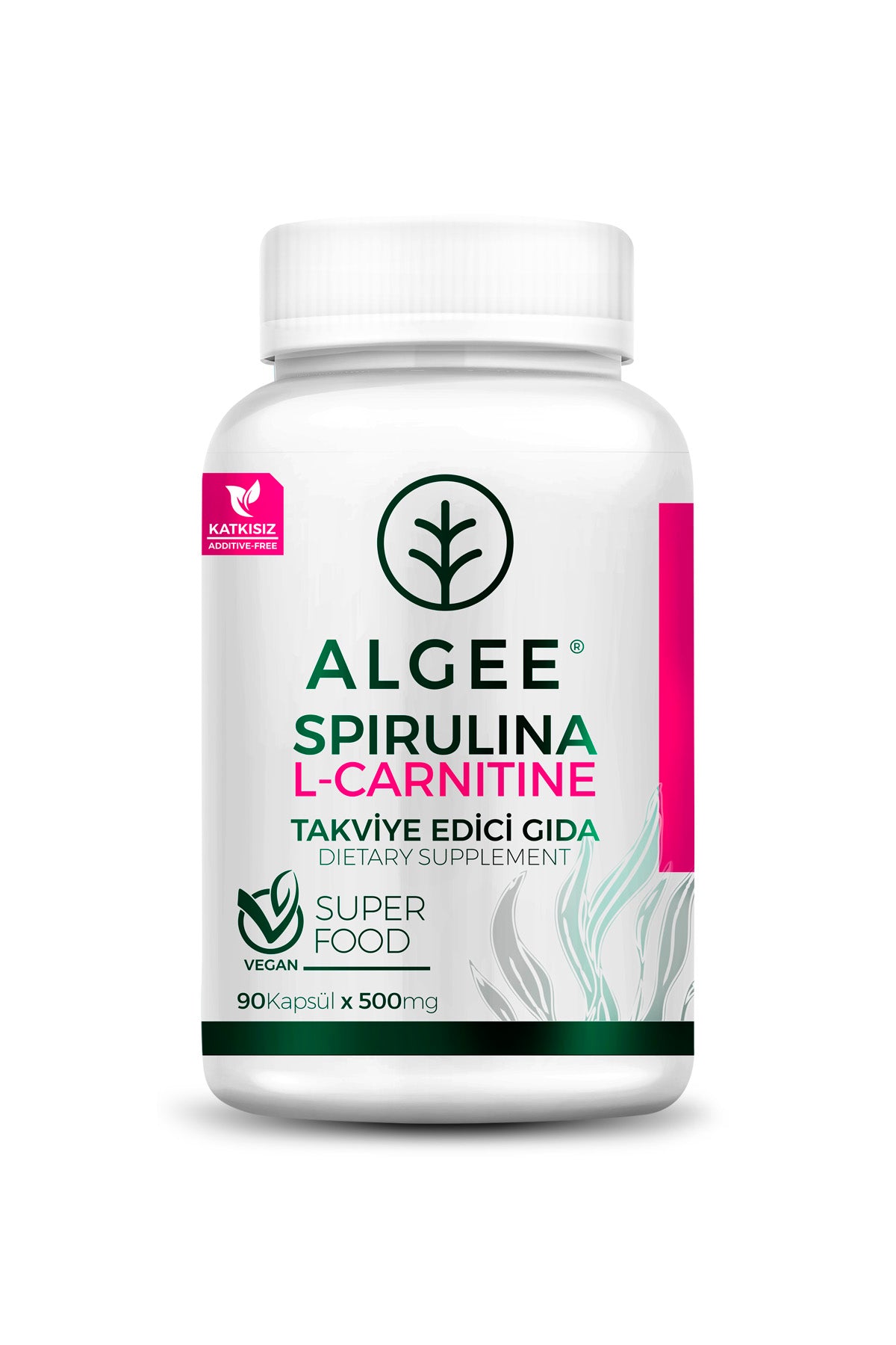Spirulina & L-Carnitine Kapsül 500mg | 90 Adet | Hafif Ambalaj – Yeni Seri | ALGEE®