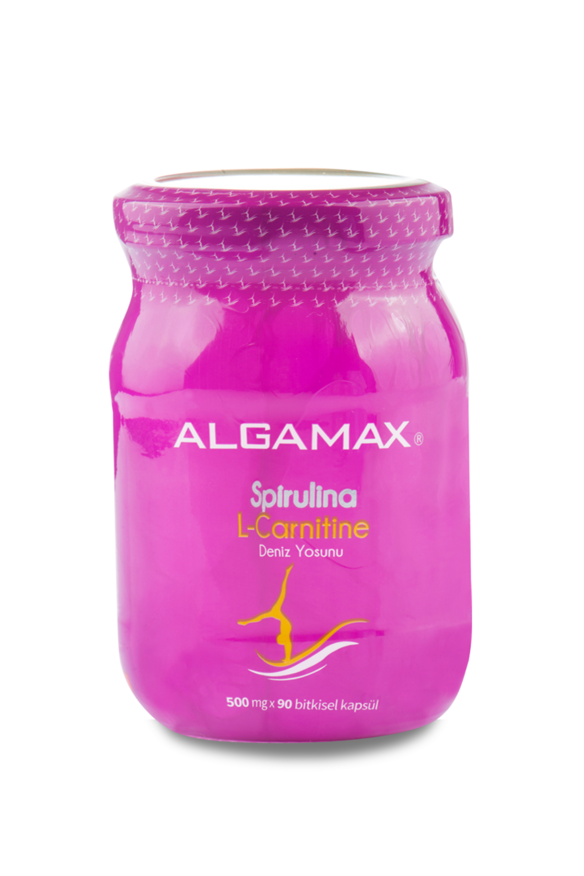 Spirulina & L-Carnitine Kapsül 500mg | 90 Adet | Cam Şişede Premium Seri | ALGAMAX®